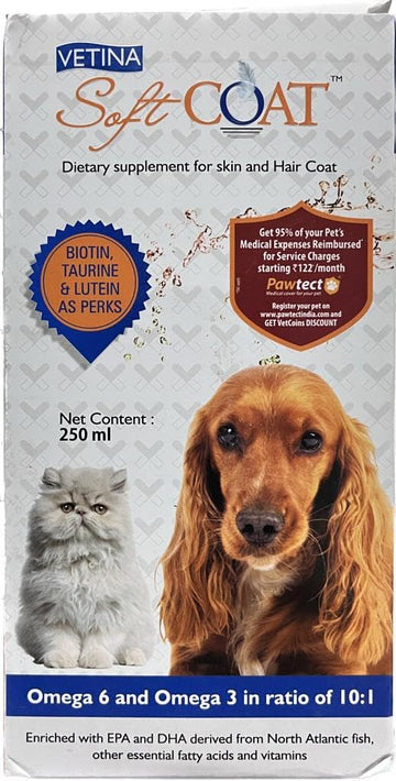 Vetina Soft Coat Dietary Supplement For Skin And Hair Coat For Dogs & Cats
